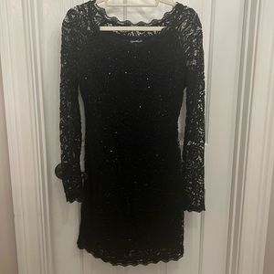 Black lace sequin dress